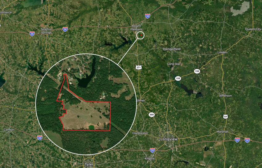 Silverlake Ranch 46 Acre Ranch For Sale in Titus County Map Image