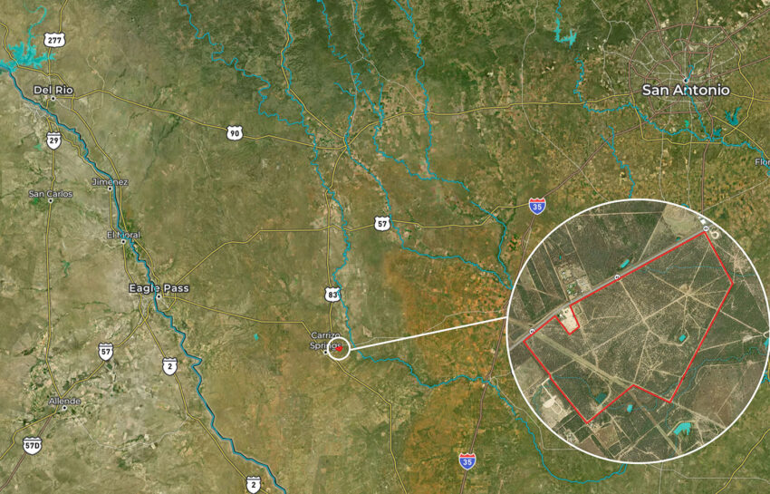 M4 Ranch 340 Acre Ranch For Sale in Dimmit County Map Image