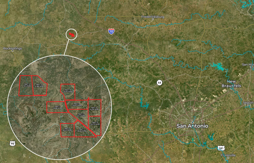 Ranches of Y.O. Headquarters Tracts 1267 Acre Ranch in Kerr Co Map Image